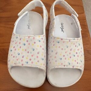 Cat & Jack Kids' Polka Dot Slide Sandals - White Multi